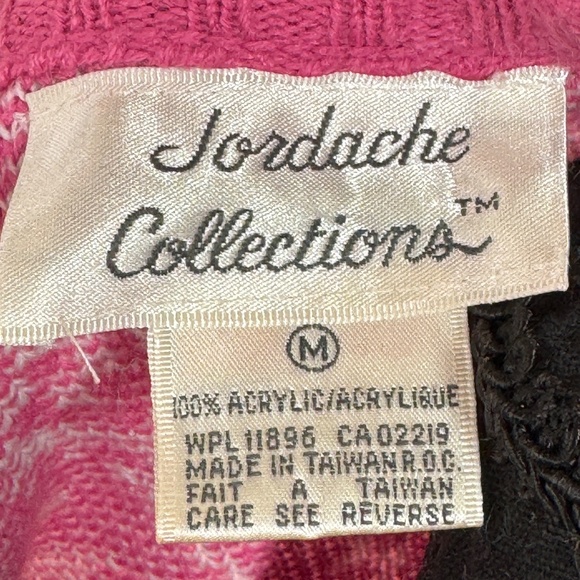 Vintage 1980s sweater, oversized long pink abstract top, Jordache, 10/12 (M/L) - Picture 7 of 8